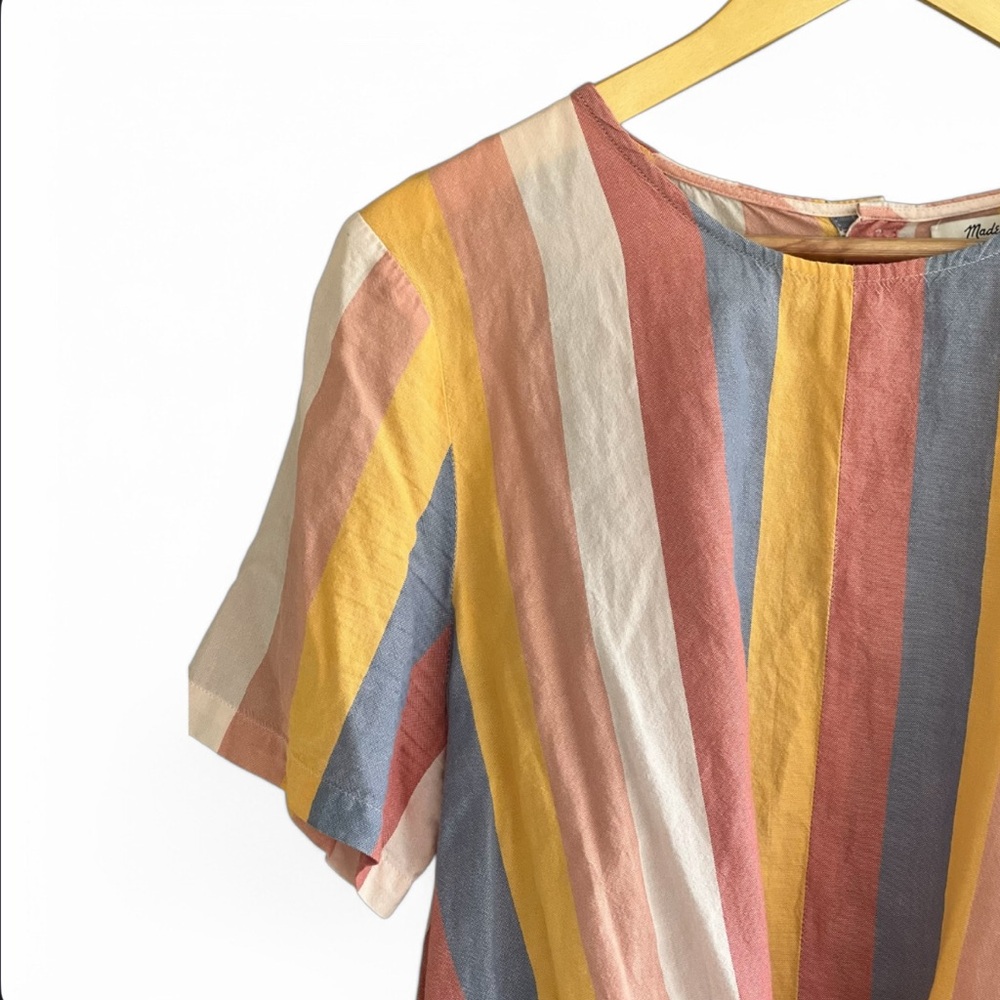 Madewell Button - Back Tie Tee In Sherbet Stripe - Picture 6 of 14